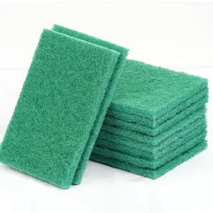 15*10*0.8cm Bulk Heavy Duty Emery Scrub Wholesale Scouring Pad Raw Clean Material For Kitchen Polishing Polyester Cleaning Cloth