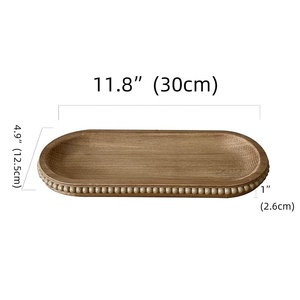 Bandeja de madera rústica de 12 pulgadas, bandeja de cuentas de granja, bandeja de madera con cuentas bohemias, bandeja de madera respetuosa con el medio ambiente - Product Image 6
