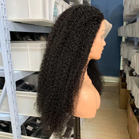 Perruque en dentelle frontale en cheveux humains vierges bouclés crépus avec dentelle transparente, couleurs personnalisées pour les femmes noires - Prix de gros
