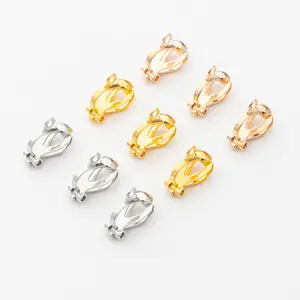 Wholesale Delicate Fashion Open Close Gold Plated Perforated Copper Earrings White K KC Gold Hollow Triangle Fine Jewelry