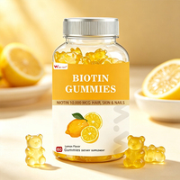 Bonbons santé 10000mcg pour la croissance des cheveux, de la peau et des ongles, beauté et bien-être, gommes à la limonade au goût citron, gommes à la biotine avec vitamine C