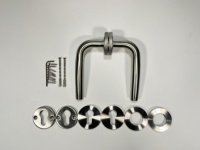 Poignée de porte en acier creux au design européen moderne, installation facile, pour villa, hôtel et bureau, argentée, ronde, pour appartement