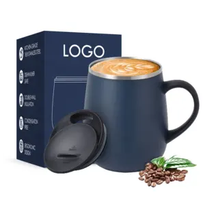 Caneca de café isolada a vácuo de parede dupla 450ml personalizada sem chumbo sem bpa