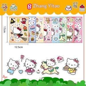 8 autocollants de puzzle imperméables, style mignon, interactifs parent-enfant, bricolage éducatif, dessin animé, faire un visage - Product Image 3