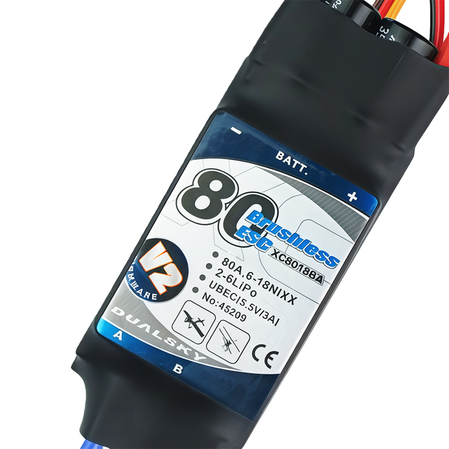 Dualsky XC8018BA V2 80A Brushless ESC Combination with XM4255EA V3 DC Brushless Motor 2 - 6S Lipo for Fixed-wing Plane & Heli