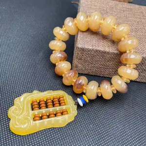 Zegenen Geluk Hars Imitatie Jade Bead Armband Groothandel Rijkdom Geluk Armband Met Lotus Abacus