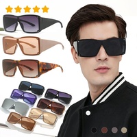 Dernières tendances de la mode, lunettes de soleil tendance Y2K pour hommes et femmes, protection UV 400, monture large carrée, lunettes de soleil à visière unique