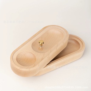 Solid Wood Jewelry <b>Box</b> Oval Shape With Gold Knob For Rings <b>Earrings</b> Necklaces Storage Custom Made Wedding <b>Gift</b> - Product Image 3