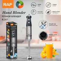 Mixeur plongeant RAF R.317 600W avec tige en acier inoxydable, 2 lames, vitesse variable, broyage rapide de la glace, démarrage instantané, nettoyage facile, appareil de cuisine