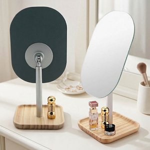 Wooden <b>Tray</b> Desktop <b>Mirror</b> <b>With</b> Makeup Organizer <b>Mirror</b> And Modern Table Vanity <b>Mirror</b> For Storage - Product Image 6
