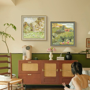 Hermosa decoración de la pared del hogar pinturas impresionistas hechas a mano de pueblos - Product Image 4