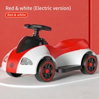 Trottinette Électrique 4 Roues pour Enfants, Voiture Jouet à Batterie en Plastique, Style Voiturette, pour 2-4 Ans, Coulissante ou Électrique