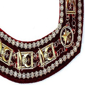 High Quality Blue Lodge Masonic Chain Collar on Red Velvet Officer Masonic Regalia Collar & case - Product Image 2