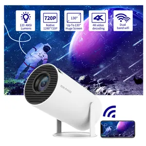 2023 New HY300 Smart Portable Projector Quad Core Android 11 Dual WIFI LCD 4K Video 720P Home Theater Projector 4K Projectors