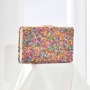 Pochette diamantée colorée extravagante Dîner de fête senior à la mode Pochette rivale envoyée - Product Image 4