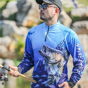 Men's <b>Sun</b> Protection <b>Shirts</b> UPF 50+ 1/4 Zip up Long Sleeve Rash Guard Fishing Quick Dry - Product Image 3