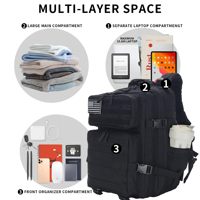 Sac à dos tactique AYPPRO 45L, imperméable, Oxford, faible MOQ 50 pièces, logo personnalisé, système MOLLE, prêt à être expédié, sac d'assaut 3 jours