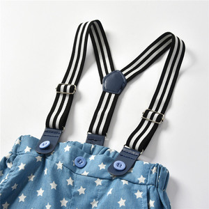 pequeños camisa blanca + pantalones azules, <span class=keywords><strong>traje</strong></span> <span class=keywords><strong>Caballero</strong></span> muchachos Bebé Ropa de verano conjunto del 4 de julio - Product Image 6