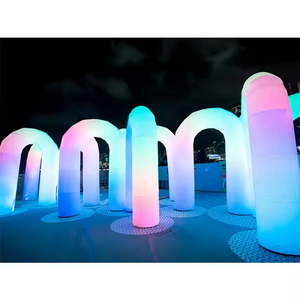 Tùy chỉnh đám cưới chiếu sáng trang trí sự kiện không khí thổi RGB cầu vồng cổng tò vò LED chiếu sáng vòm bơm hơi - Product Image 1