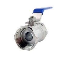 Long manche basse pression 1 1/4 "acier inoxydable 304 316 une pièce fil bouton robinet à boisseau sphérique Npt Bspt Bspp G