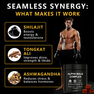 ALPHA MALE COMPLEX Gummis Tongkat Ali Turkesteron Shilajit Ashwagandha Schwarzer Maca-Extrakt Steigert Energie Muskelregeneration - Product Image 3