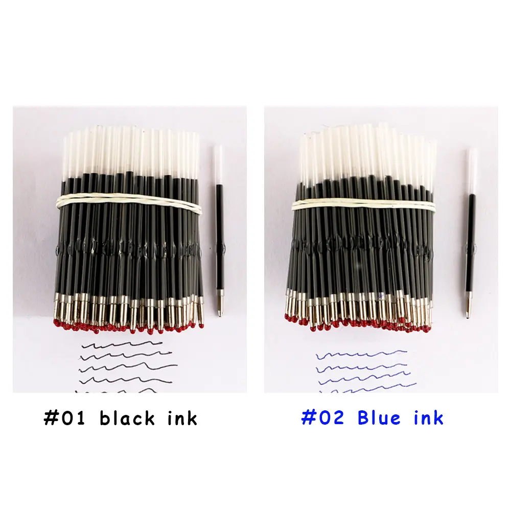 Fabrik benutzer definierte School & Office Pen Pen Nachfüllungen Zubehör blau schwarz Ersatz Nachfüllungen für DIY Kunststoff Kugelschreiber