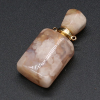 Bouteille de parfum en cristal de quartz rose naturel HZ Natural Stone Graceful pour la fabrication de bijoux