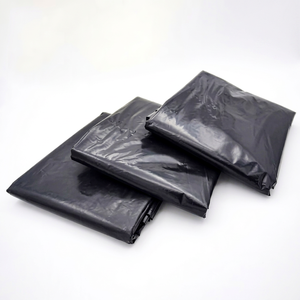 Black LDPE Moisture Proof Heat Seal Zipper Top Disposable Food Grade Household Trash Bags for <b>Kitchen</b> Waste - Product Image 1