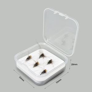 OEM 10cm 6 #   <span class=keywords><strong>Mouche</strong></span> de pêche à la truite sans ardillon CDC-Midge Nymph, <span class=keywords><strong>mouche</strong></span> sèche avec tête perlée or/argent et hameçon à anneau sans ardillon - Product Image 4