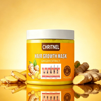 Masker Pertumbuhan Rambut Ekstrak Jahe Minyak Habbatussauda OEM Pro Vitamin B5 Memperkuat Akar Rambut, Perawatan untuk Rambut Lebih Lebat
