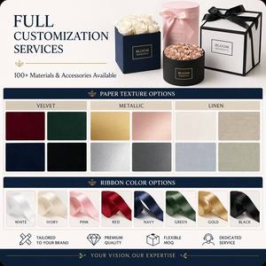 Caja de Regalo Redonda de Lujo con Logotipo Personalizado, Cilíndrica y Rígida, para Rosas, Floristería de Bodas y Regalos Premium - Product Image 5