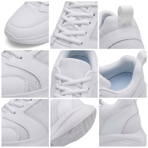 Sneakers Bianche da Uomo con Rialzo, Scarpe Basse in Mesh Traspiranti con Lacci, Leggere, Antiscivolo e Comode per Camminare - Product Image 2