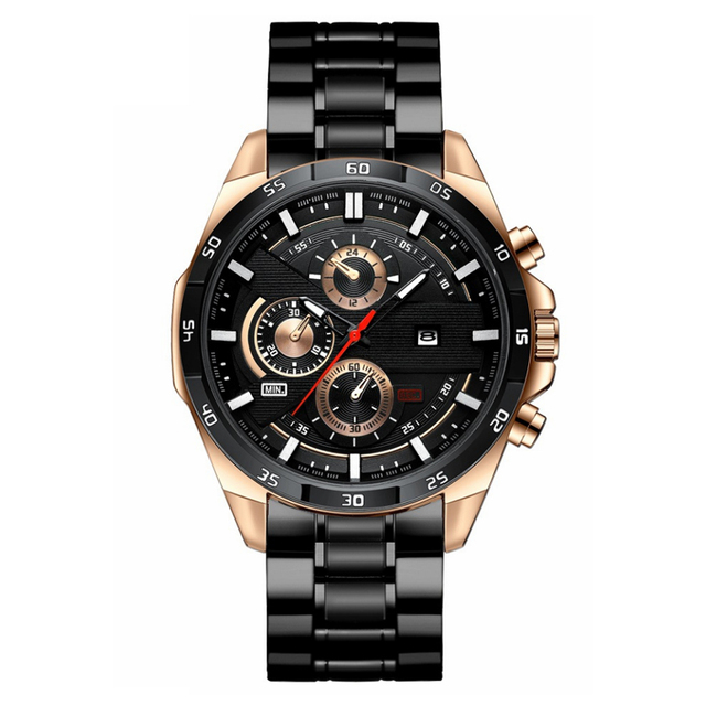 Male Fashion Stainless Steel Watches Men Waterproof Quartz Watches