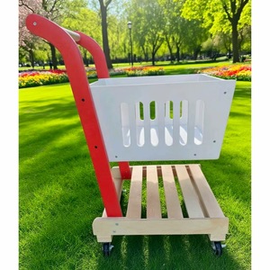 Chariot de camping d'extérieur à quatre roues en bois pour le jardin - Product Image 1
