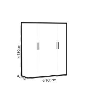 Armario Moderno Minimalista Milano de 4 Puertas, Color Blanco, con 11 Estantes y 2 Perchas, Armario Convertible para Guardar Ropa en el Dormitorio - Product Image 3
