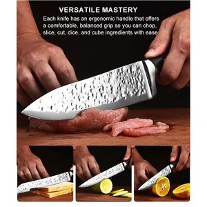 Juego de Cuchillos de Cocina Multifuncional de 15 Piezas, Acero Inoxidable, Mango de ABS, Hoja Grabada, Cuchillo de Chef Autoafilable con Soporte - Product Image 4