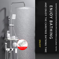 Haute qualité en laiton salle de bain douche à main robinet douche tête carrée ensemble pluie bain douche mélangeur système Kits