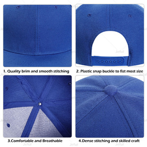 Tùy Chỉnh Màu Đen Twill 6 Bảng Điều Chỉnh Cấu Trúc Phẳng Brim Bóng Chày Snapback Cap Với Thêu Logo Hip Hop Mũ Cho Nam Giới Phụ Nữ - Product Image 4