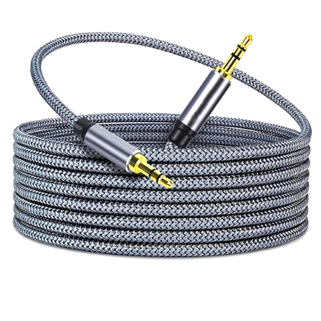 3.5mm Male to Male Gold Plated Lossless Stereo Audio Aux Cord Braid Shielded Pure Copper Cable 0.3m 0.5m 1m 2m 3m 5m 8m 10m