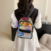 Sac à dos en gelée personnalisé avec logo, pour filles, décontracté, pratique, de rangement, rose, réfléchissant, de voyage, extérieur, léger, portable