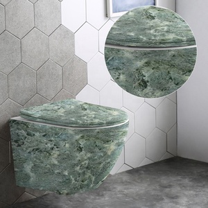 Inodoro de una pieza de mármol para baño, inodoro de cerámica con sifón en P, inodoro suspendido en la pared - Product Image 1