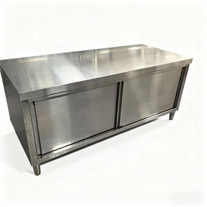 201/304 meja kerja pintu geser Modular baja tahan karat peralatan dapur komersial perlengkapan Hotel & restoran lainnya - Product Image 2