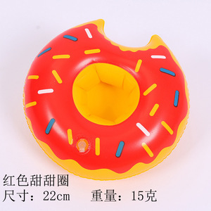 Flotteurs gonflables en forme de flamant rose, de beignets et autres, pour des soirées aquatiques amusantes, accessoires de natation en PVC unisexes - Product Image 2