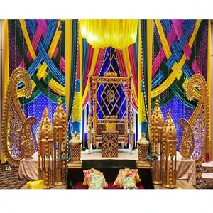 Muslim Moroccan Style Sangeet Decor Stunning Sangeet <b>Stage</b> Swing Decoration Colorful Mehndi <b>Stage</b> with Moroccan Lamps England - Product Image 1