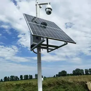 نظام مراقبة الطاقة الشمسية بطارية ليثيوم 80 وات 20 أمبير ومجموعة قوس تركيب نظام لوحة طاقة شمسية للكاميرات