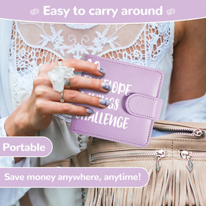 30 ngày thử thách máy tính xách tay rời Kích thước nhỏ 100 Phong bì da Bìa xoắn ốc phong cách tiết kiệm tiền mặt 30 ngày để tiết kiệm tiền - Product Image 2