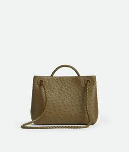 Bolso de Mano Pequeño Andiamo de Lujo de Bottega, Cuero Intrecciato, Patrón de Rejilla de Diamantes, Detalle de Nudo Distintivo, Cuero Tubular, VenetaBV - Product Image 5