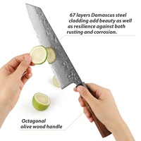 Damas vg10 Super acier cuisine Gyuto Style japonais Kiritsuke avec conception full tang
