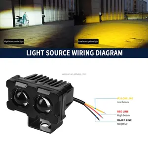 HOLY Motorcycle Spotlight White Amber Laser 8-80V LED Projector Hi/Low Beam Fog Lights Car Atv Auxiliary Headlight Motorcycle