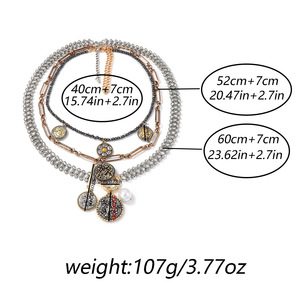 Popular Item <strong>Boho</strong> 2026 Fashion Women Jewelry Exaggerated Large Alloy Round Badge Pendant Multi-layer Long Chain <strong>Necklace</strong> - Product Image 5